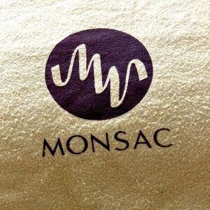 Monsac Dust Cover Logo on Both Sides Felt Drawstring Bag NEW 16.5”x14.5”